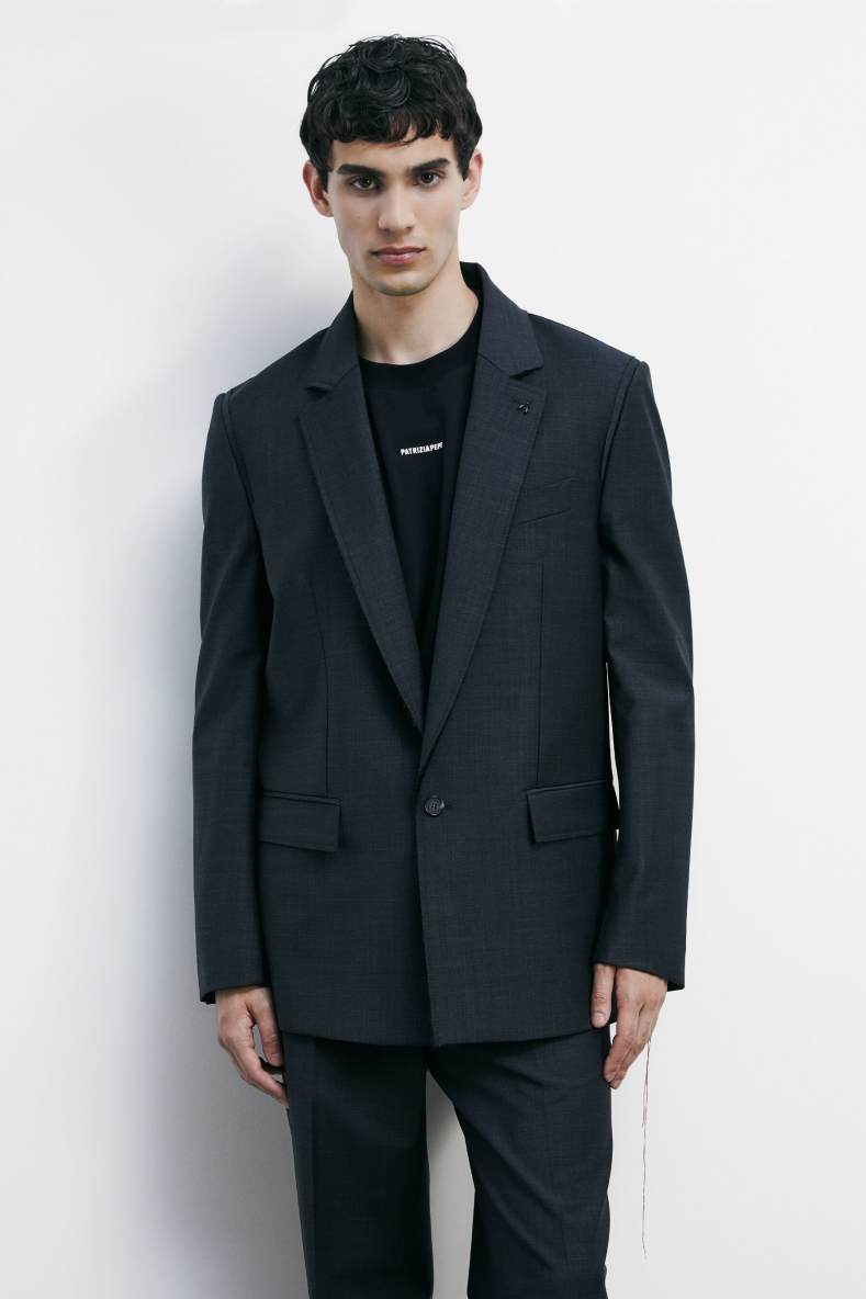 Single-breasted (IM)PERFECTION jacket in cool wool, Grey, Patrizia Pepe