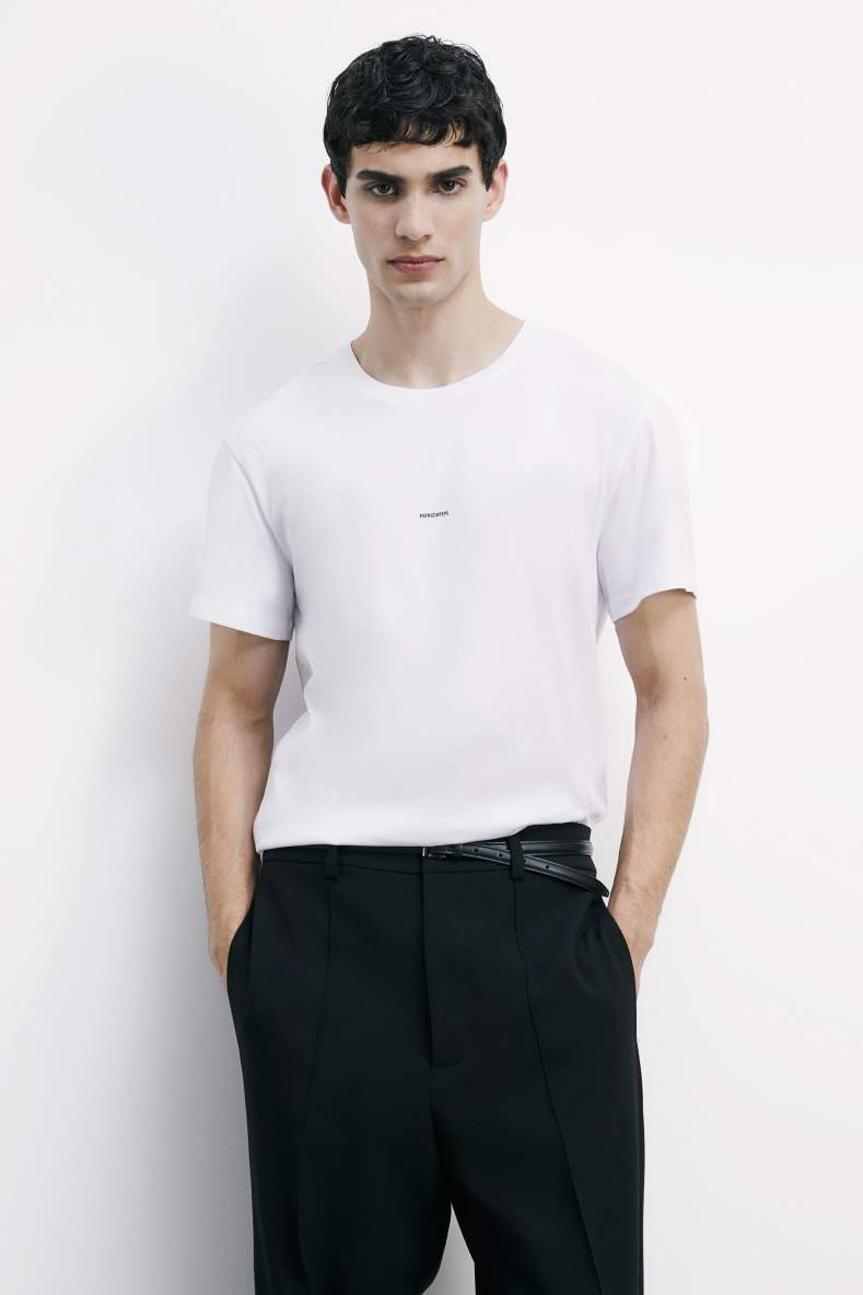 Pima cotton jersey t-shirt with logo, White, Patrizia Pepe