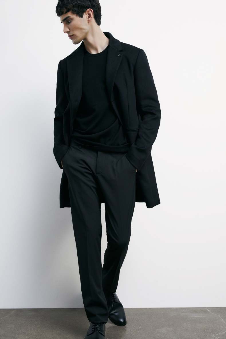 Wool blend lined coat, Black, Patrizia Pepe