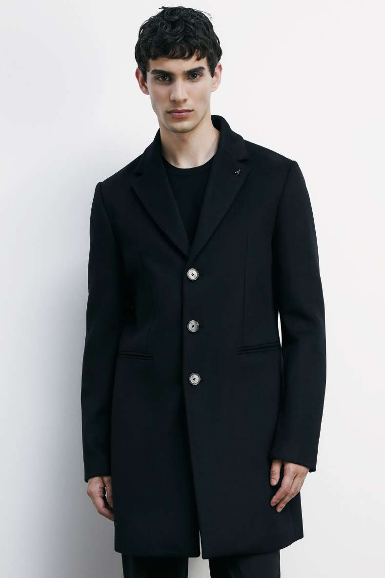 Wool blend lined coat, Black, Patrizia Pepe