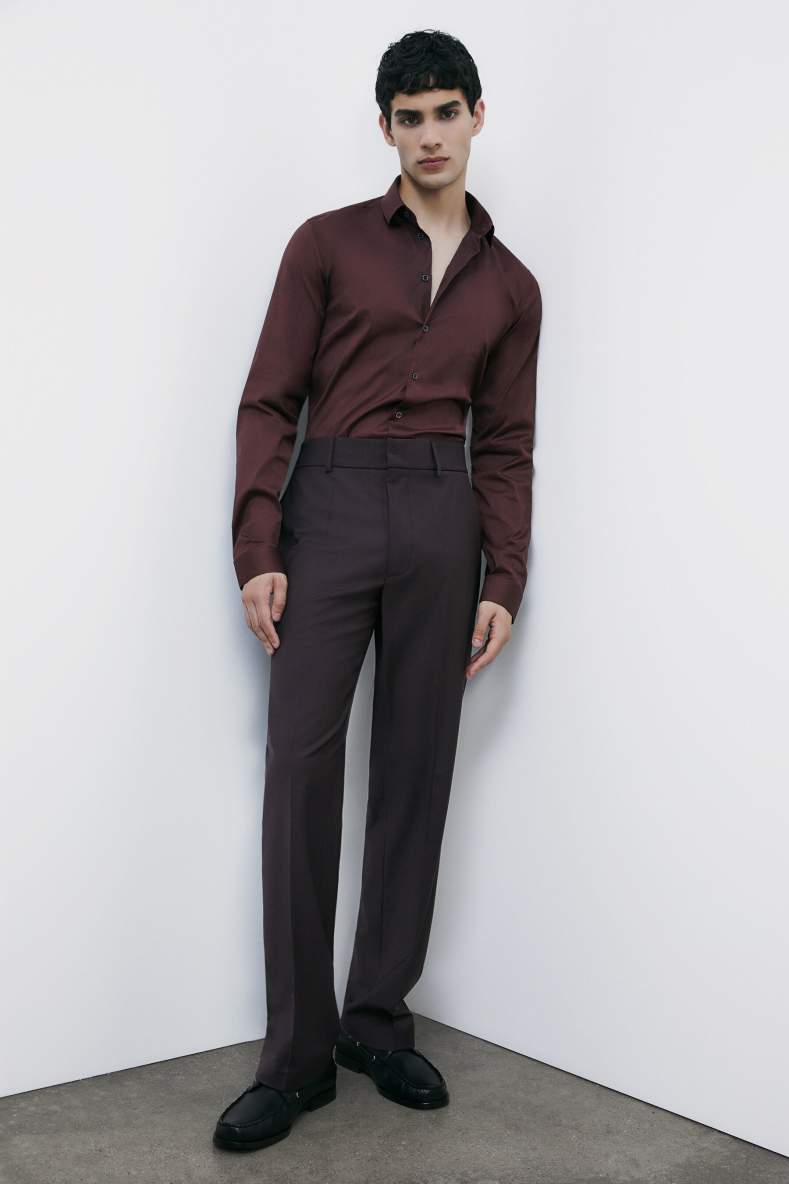 (IM)PERFECTION slim fit pants in cool wool, Brown, Patrizia Pepe