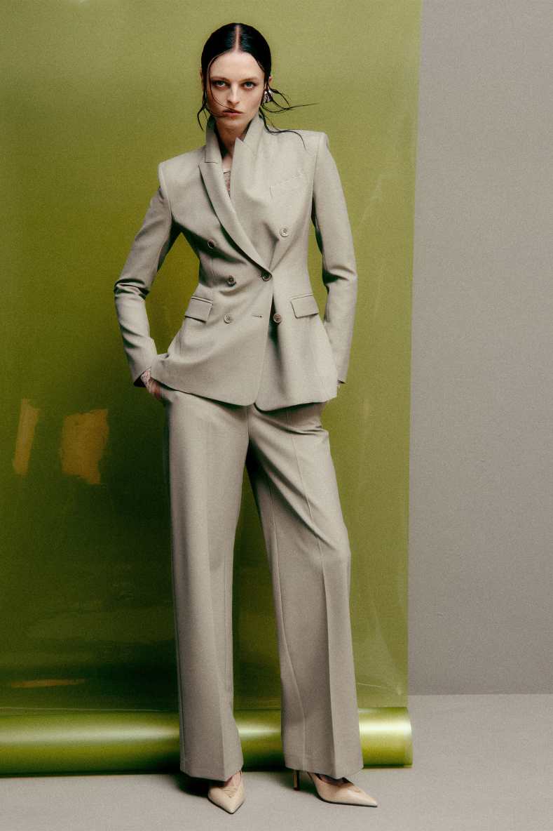 &quot;ESSENTIAL&quot; double-breasted blazer, Beige, Patrizia Pepe