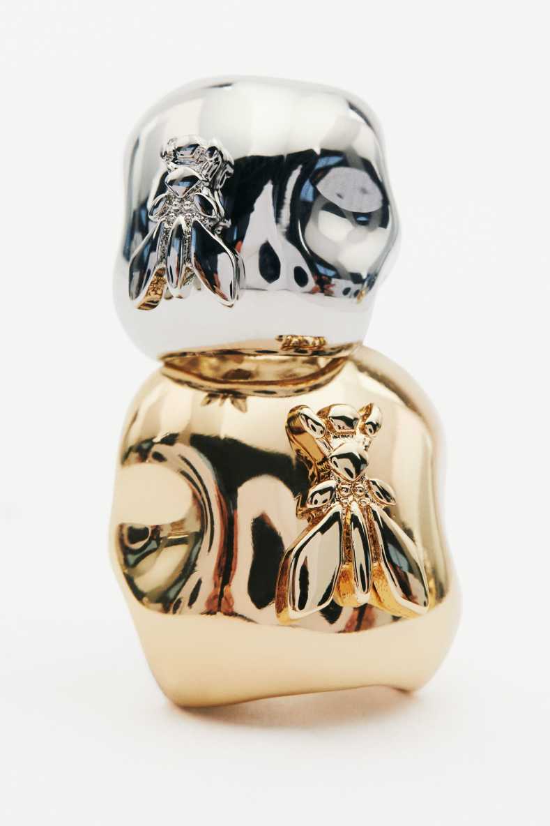 Deformed sculptural earcuffs, Gold, Patrizia Pepe