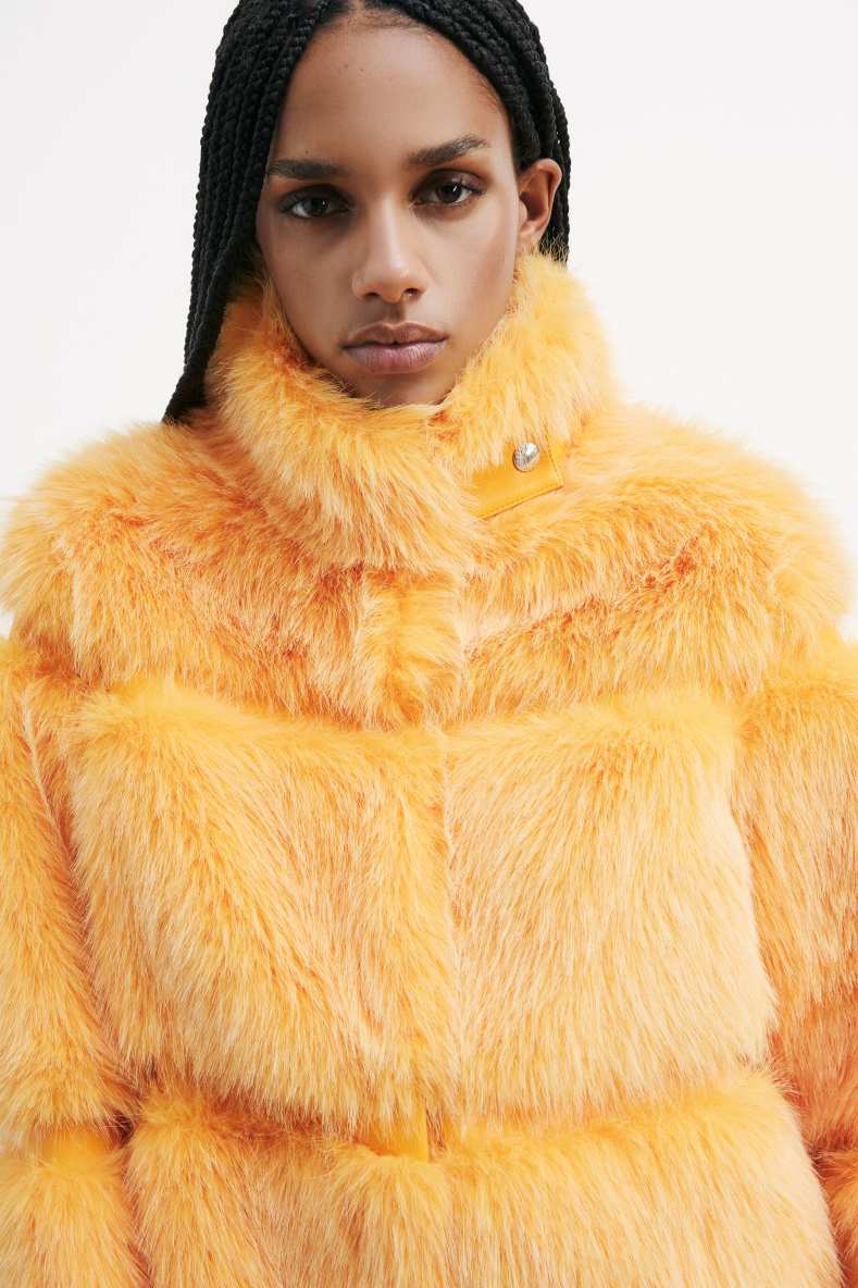 Short fluffy jacket, Orange, Patrizia Pepe