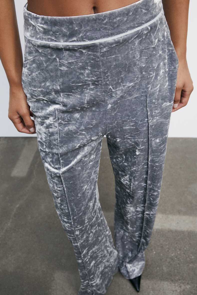 &quot;ESSENTIAL&quot; velvet pants, Grey, Patrizia Pepe