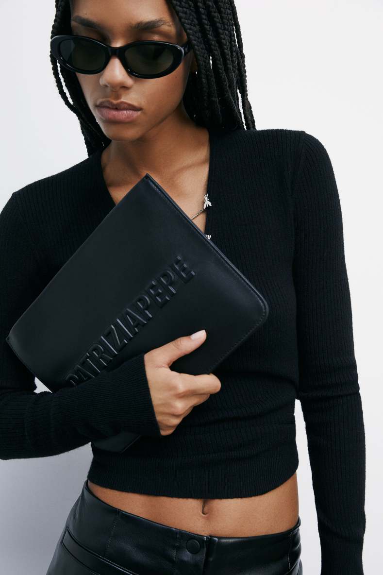 (IM)PERFECTION envelope, Black, Patrizia Pepe