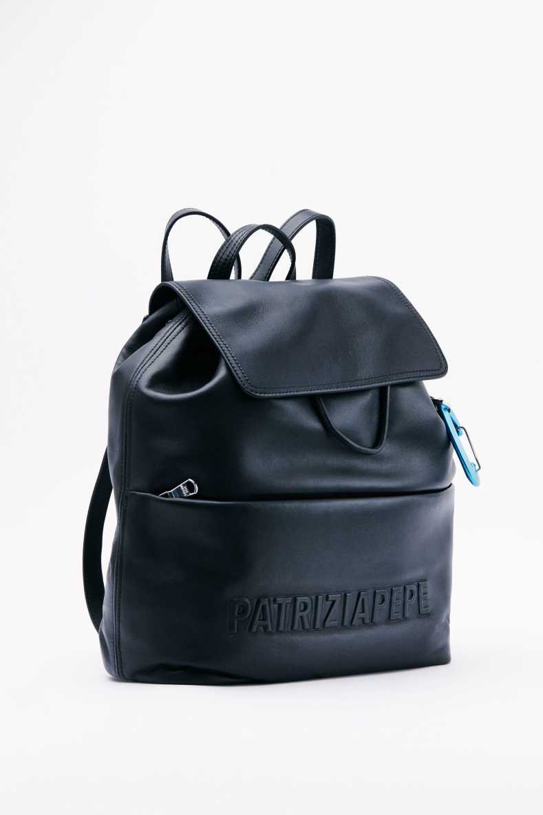 (IM)PERFECTION leather backpack, Black, Patrizia Pepe