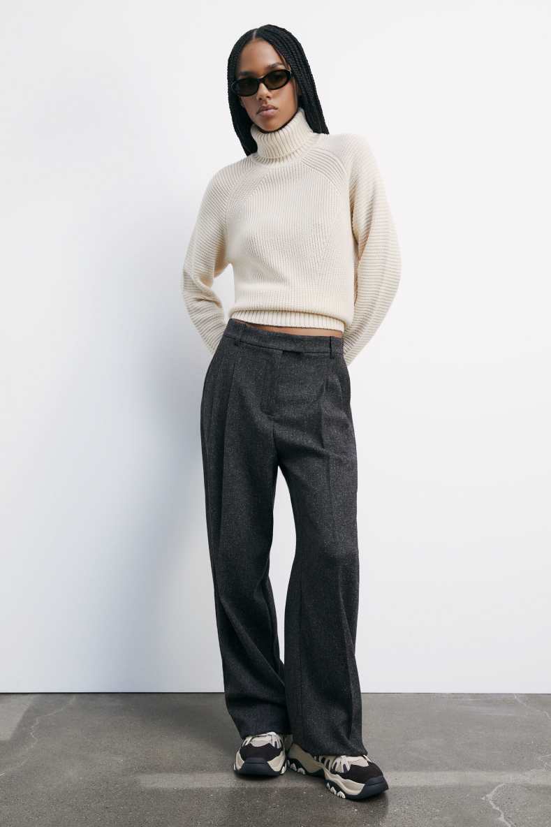 &quot;ESSENTIAL&quot; woven turtleneck sweater, White, Patrizia Pepe