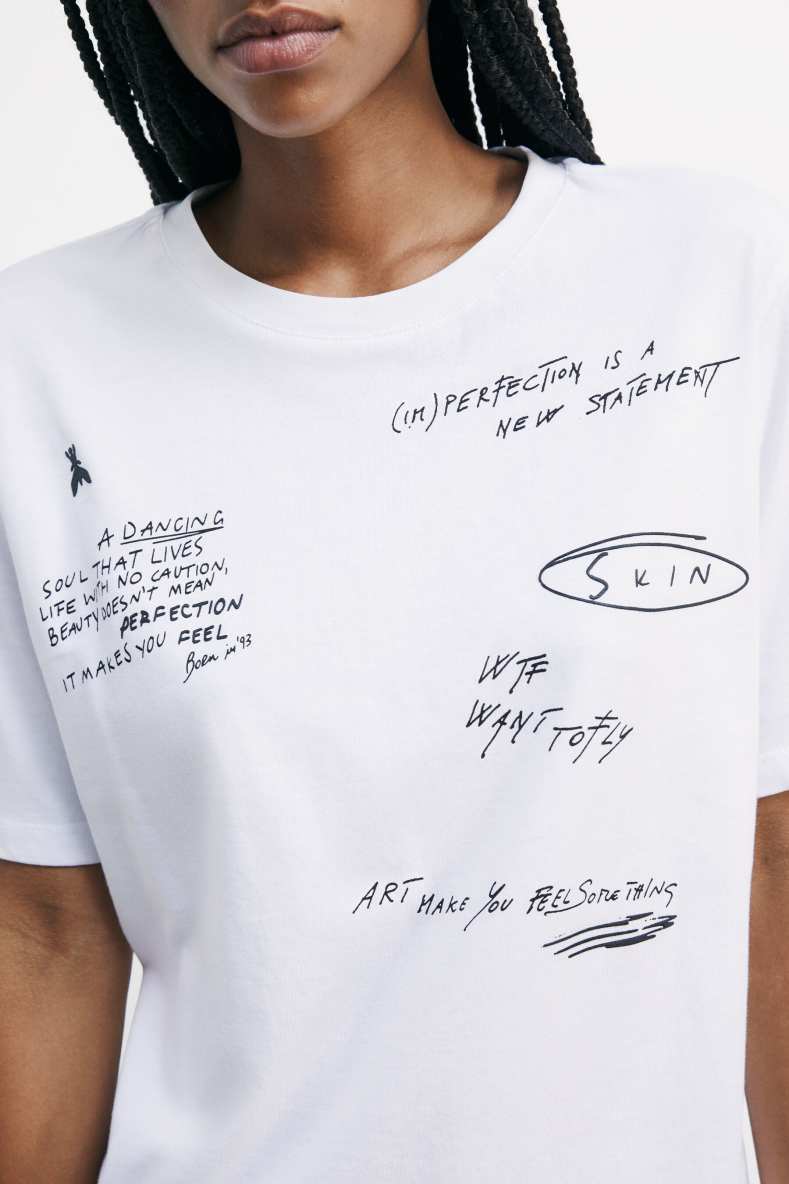 (IM)PERFECTION t-shirt with print, White, Patrizia Pepe