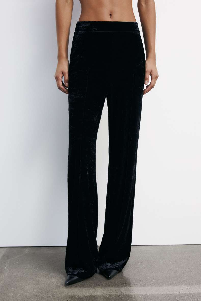 &quot;ESSENTIAL&quot; velvet pants, Black, Patrizia Pepe