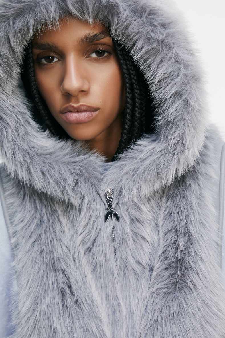 Soft hooded vest, Grey, Patrizia Pepe