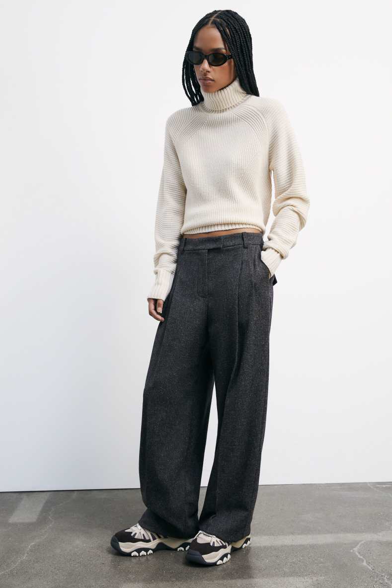 Leather running sneakers, Beige, Patrizia Pepe