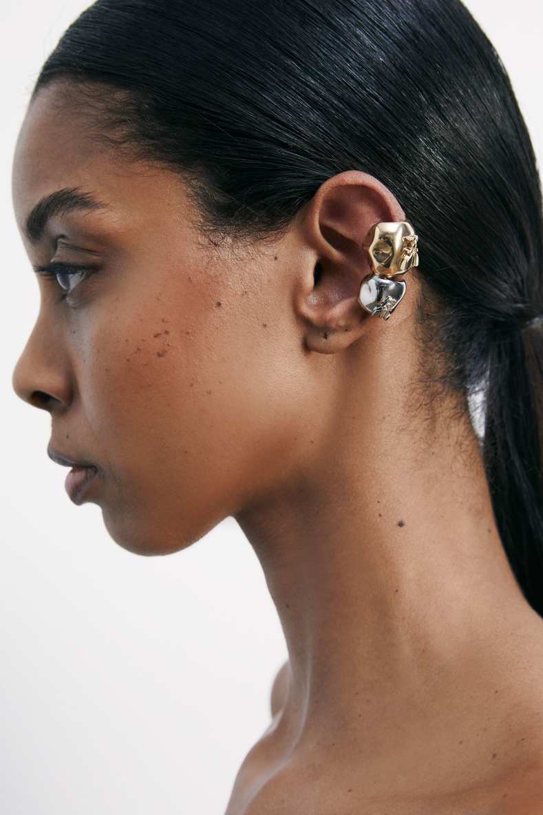 Earcuffs scultorei Deformed, Oro, Patrizia Pepe