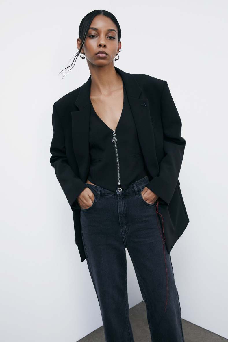 &quot;ESSENTIAL&quot; tailored vest with zipper, Black, Patrizia Pepe