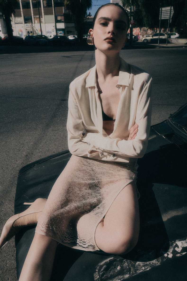 Sequined lace midi skirt, White, Patrizia Pepe