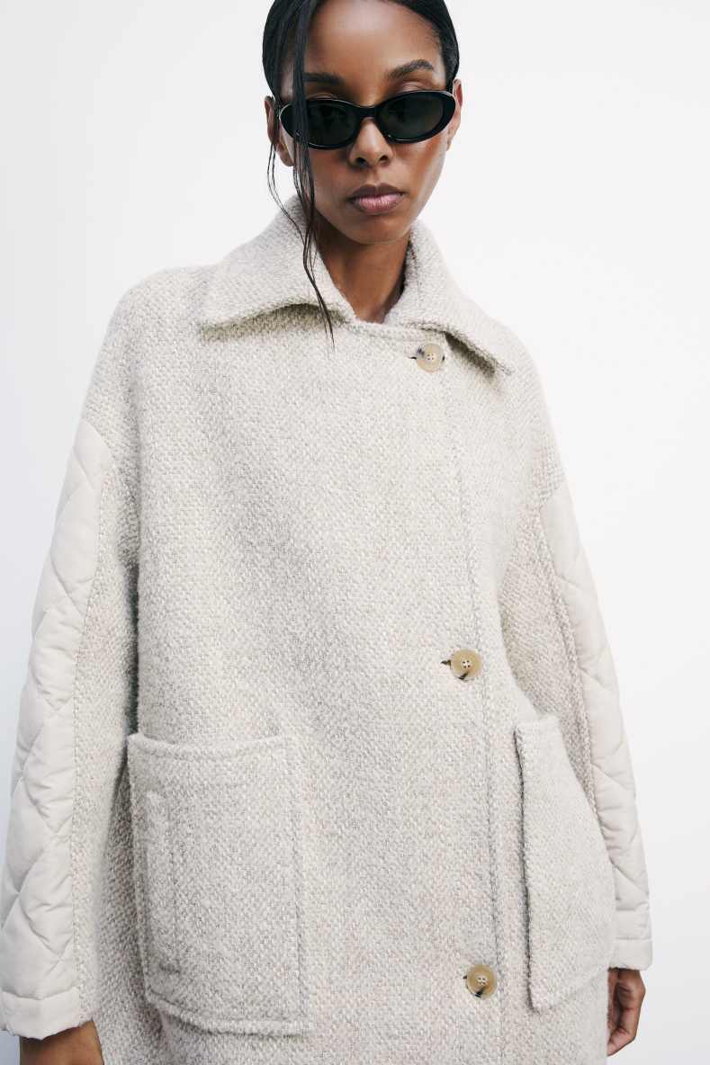 Wool-blend midi coat, White, Patrizia Pepe