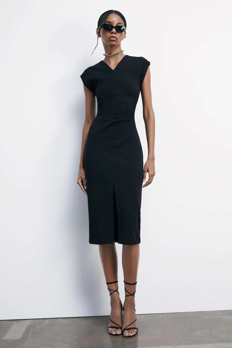 Sleeveless midi sheath dress, Black, Patrizia Pepe