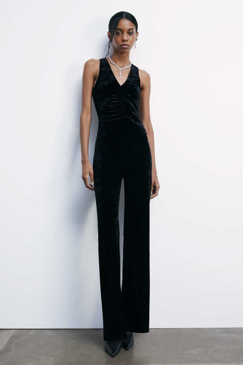 &quot;ESSENTIAL&quot; velvet suit, Black, Patrizia Pepe
