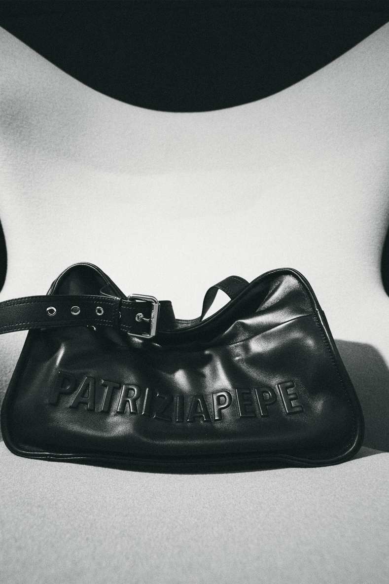 (IM)PERFECTION shopping bag in leather, Black, Patrizia Pepe