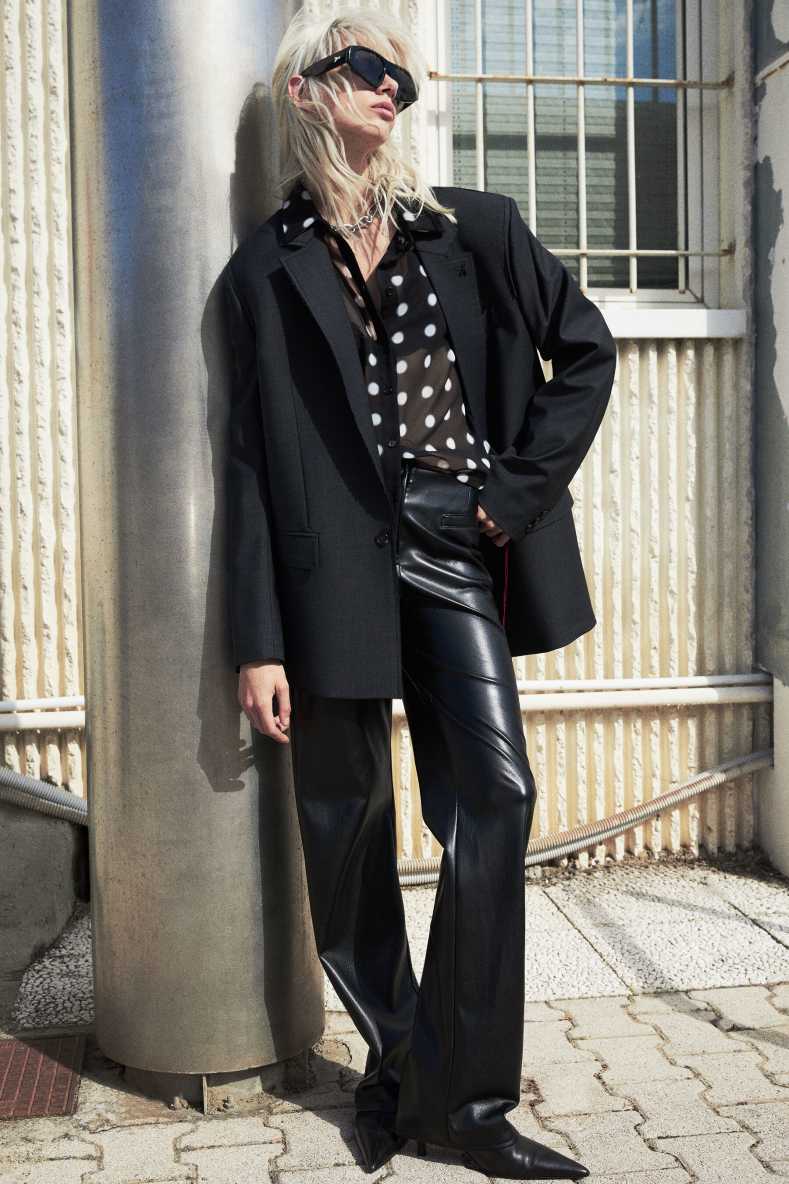 Fluid polka-dot shirt, Black, Patrizia Pepe