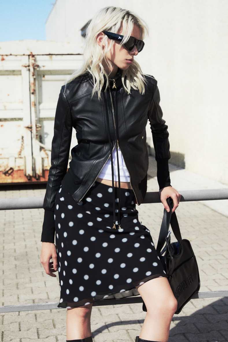 Midi skirt with polka dots, Black, Patrizia Pepe