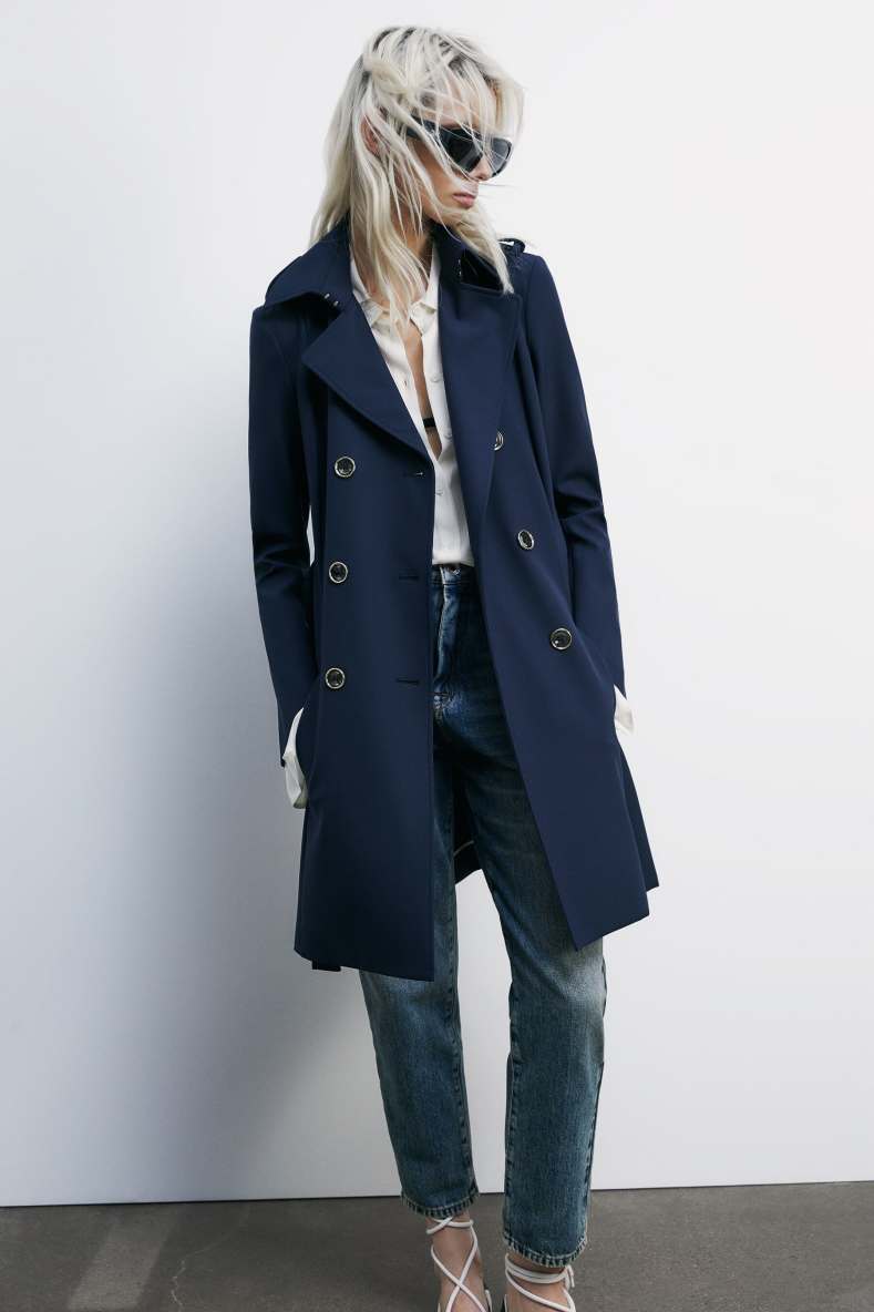 Trench, Blue, Patrizia Pepe