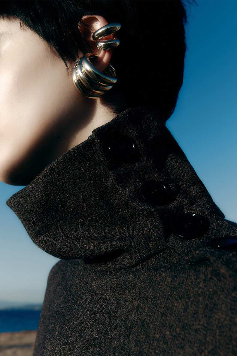 Structured turtleneck sweater, Brown, Patrizia Pepe