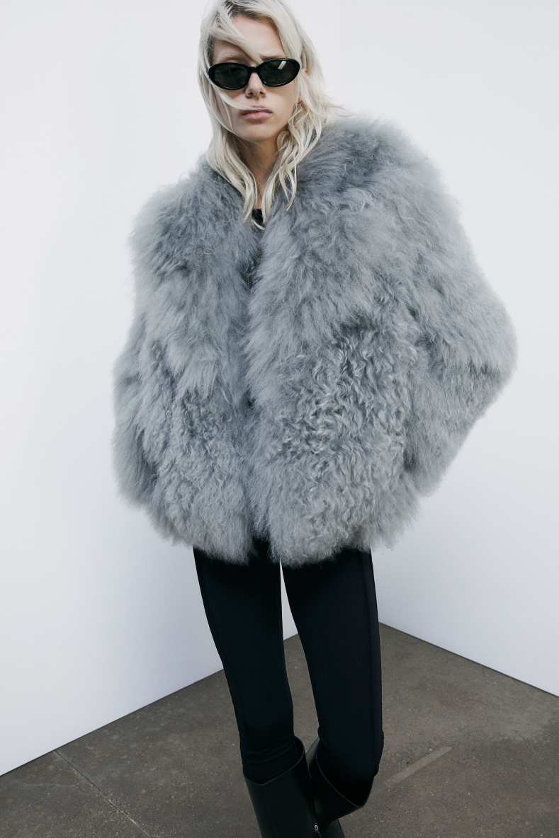 Short fur jacket, Grey, Patrizia Pepe