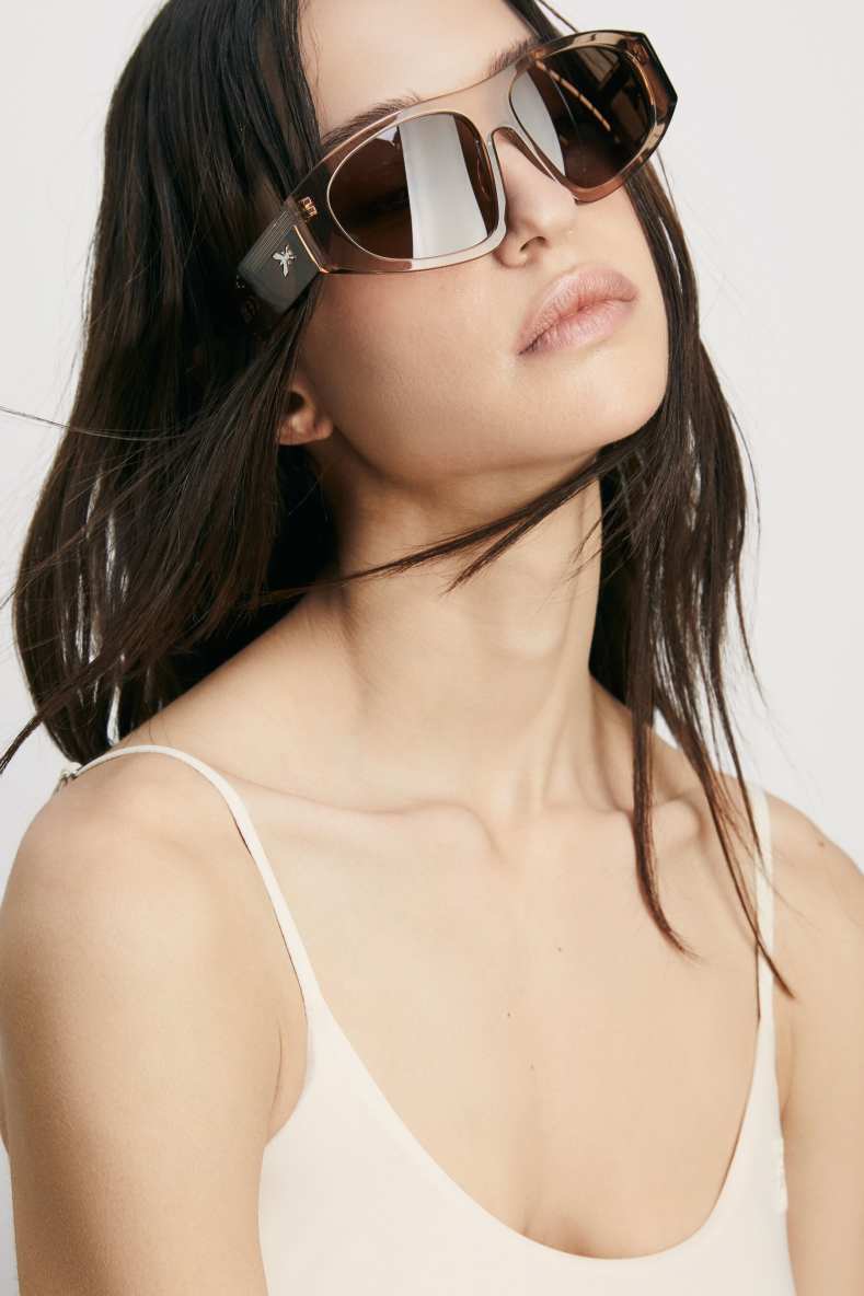 Visor Sunglasses, Brown, Patrizia Pepe