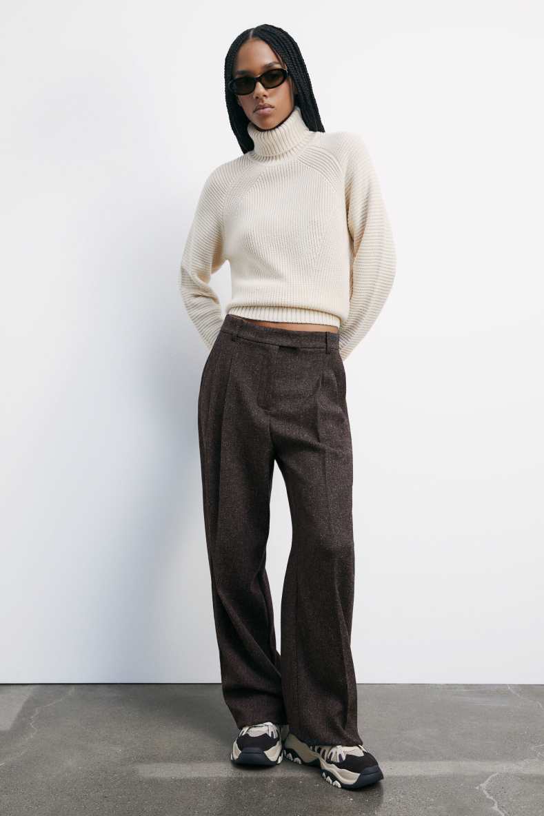 &quot;ESSENTIAL&quot; woven turtleneck sweater, White, Patrizia Pepe