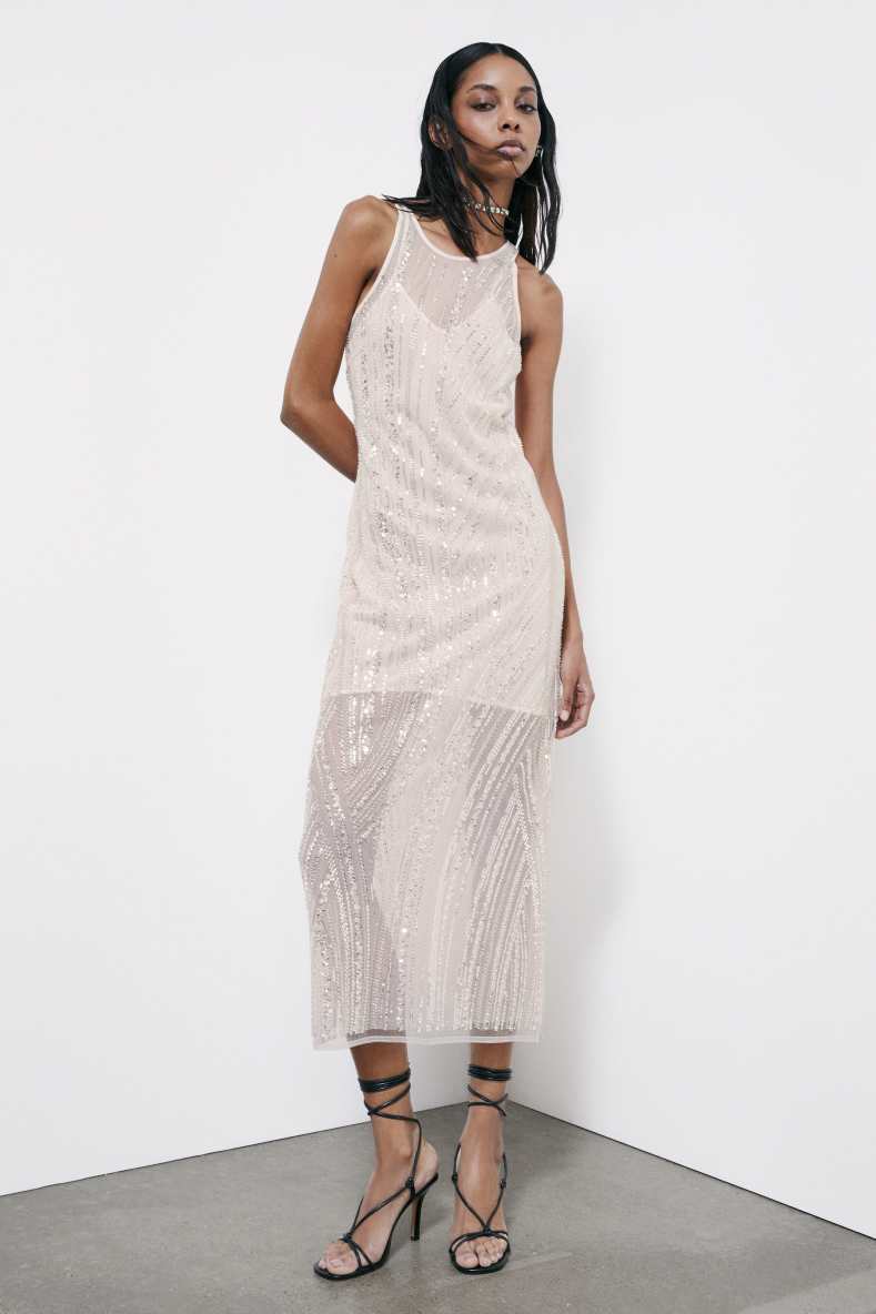 Embroidered midi dress, White, Patrizia Pepe