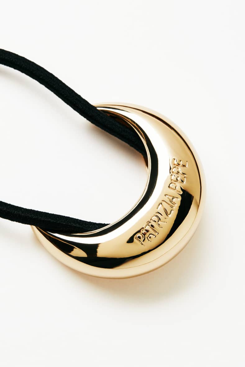 Elastic band with jewel and pendant, Gold, Patrizia Pepe