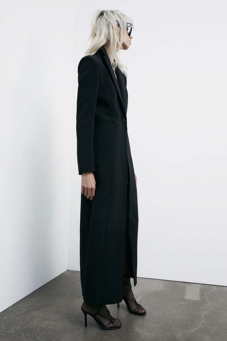 Long single-breasted coat, Black, Patrizia Pepe