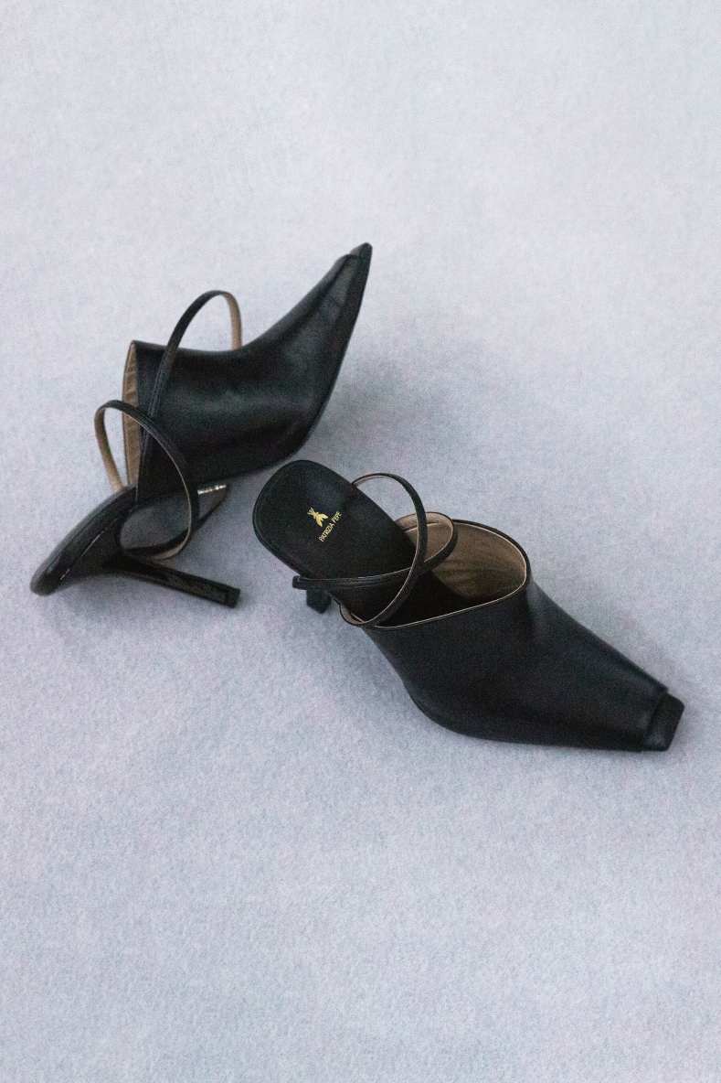 Sabot SKIN in pelle, Nero, Patrizia Pepe