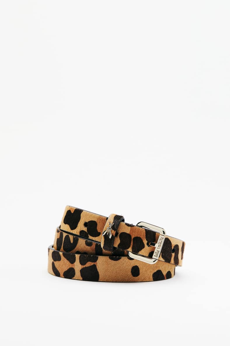 Ceinture en cuir imprim&eacute; l&eacute;opard, Fantaisie abstraite, Patrizia Pepe