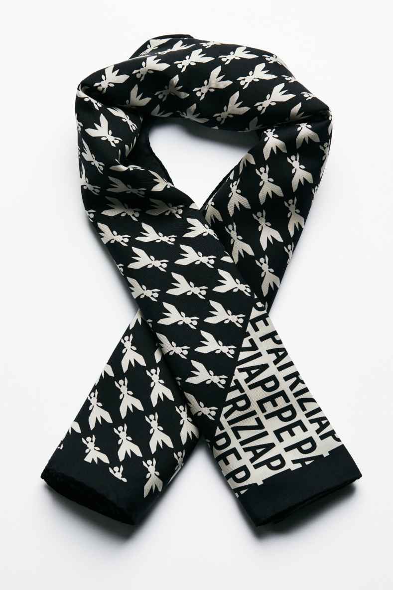 Printed silk foulard, Black, Patrizia Pepe