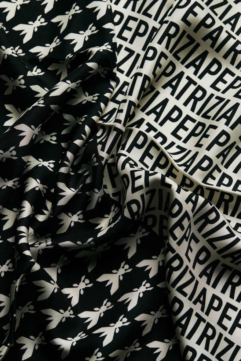 Printed silk foulard, Black, Patrizia Pepe