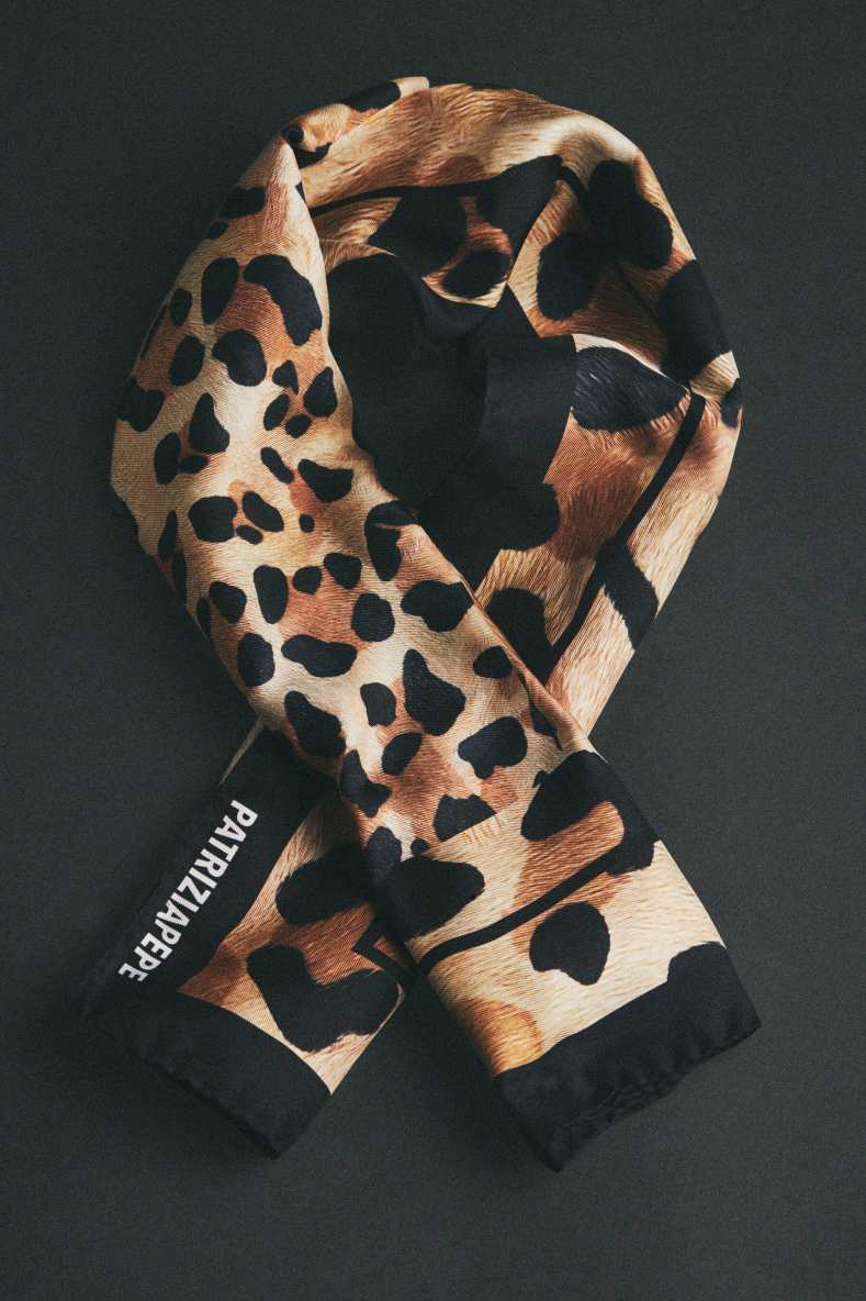 Leopard-print silk scarf, Multicolor, Patrizia Pepe