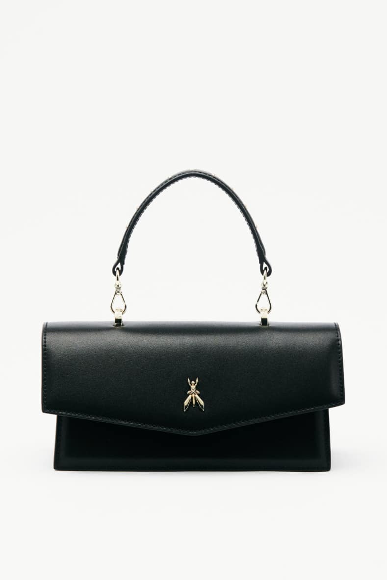 Fly Bamby leather shoulder bag, Black, Patrizia Pepe