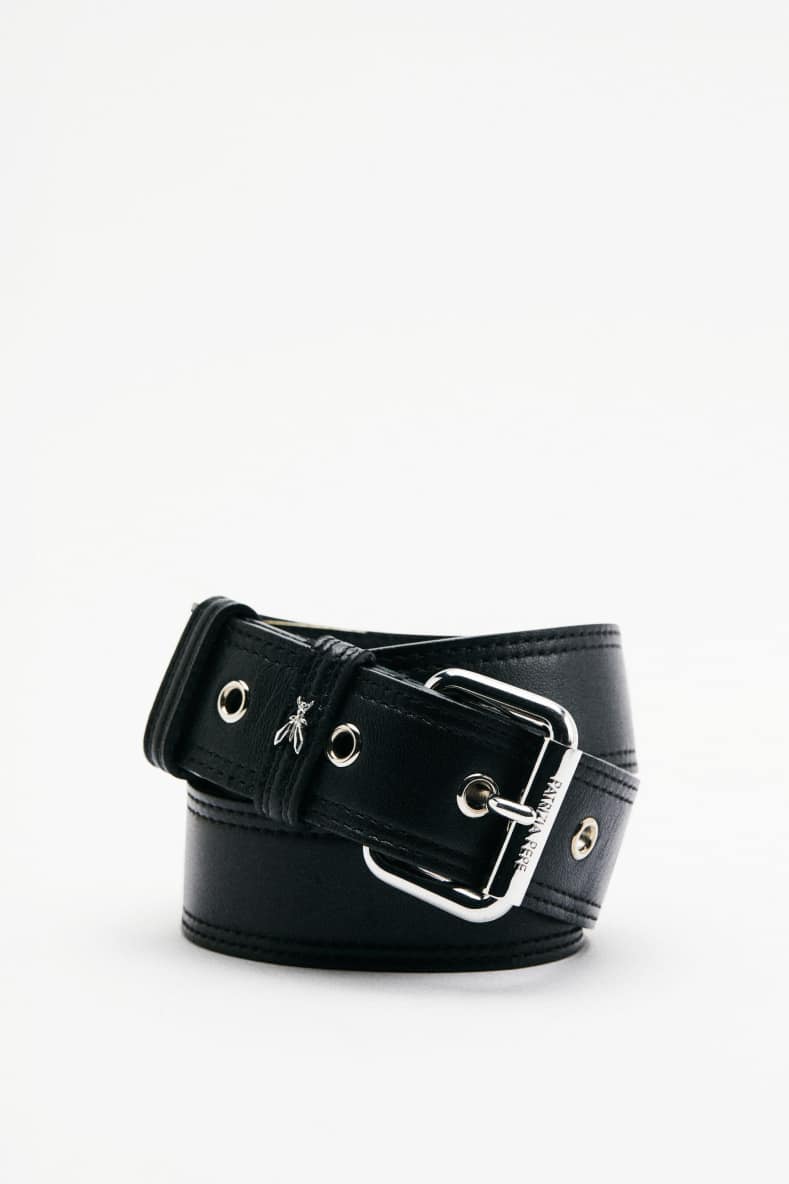 Soft leather belt, Black, Patrizia Pepe