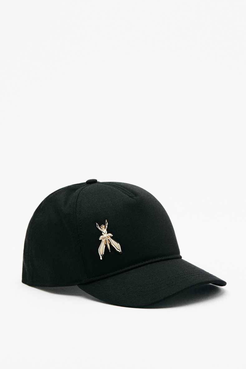 Cotton Fly Baseball Cap, Black, Patrizia Pepe