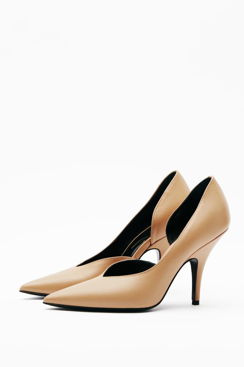 Smooth leather pumps, Beige, Patrizia Pepe