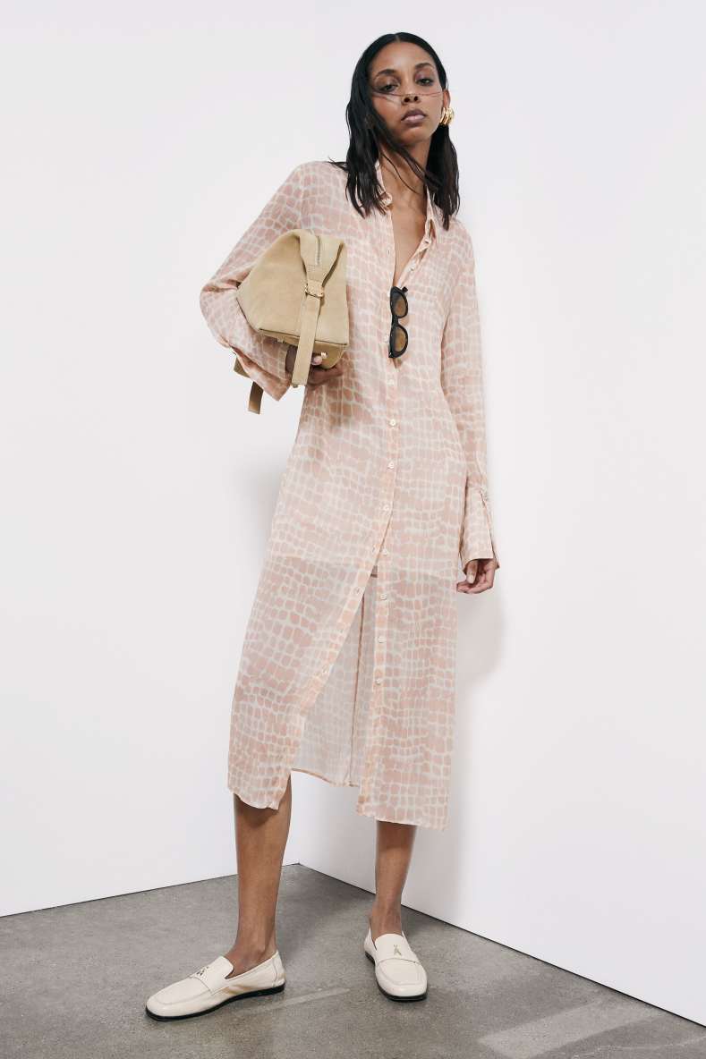 Midi shirt dress with Croco print, Abstract Fantasy, Patrizia Pepe