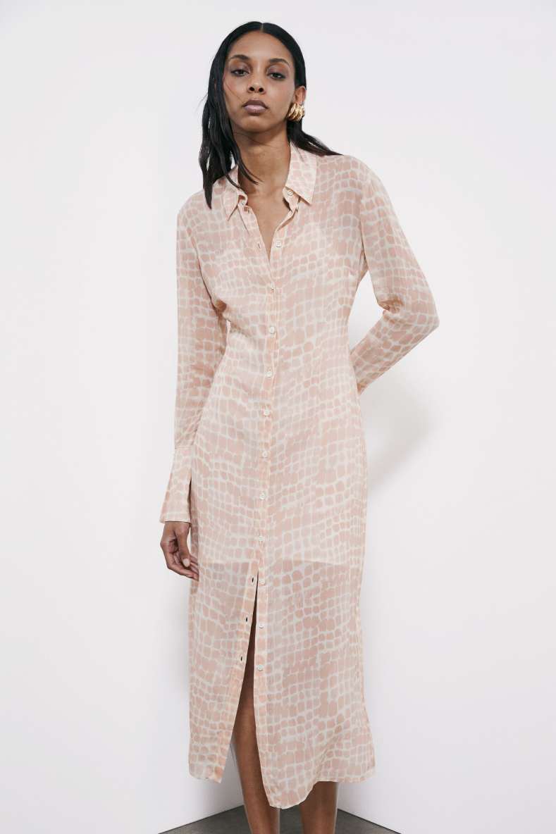 Midi shirt dress with Croco print, Abstract Fantasy, Patrizia Pepe