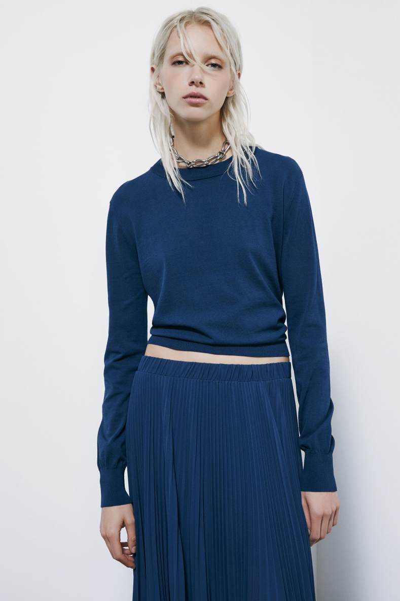 Light cotton sweater, Blue, Patrizia Pepe