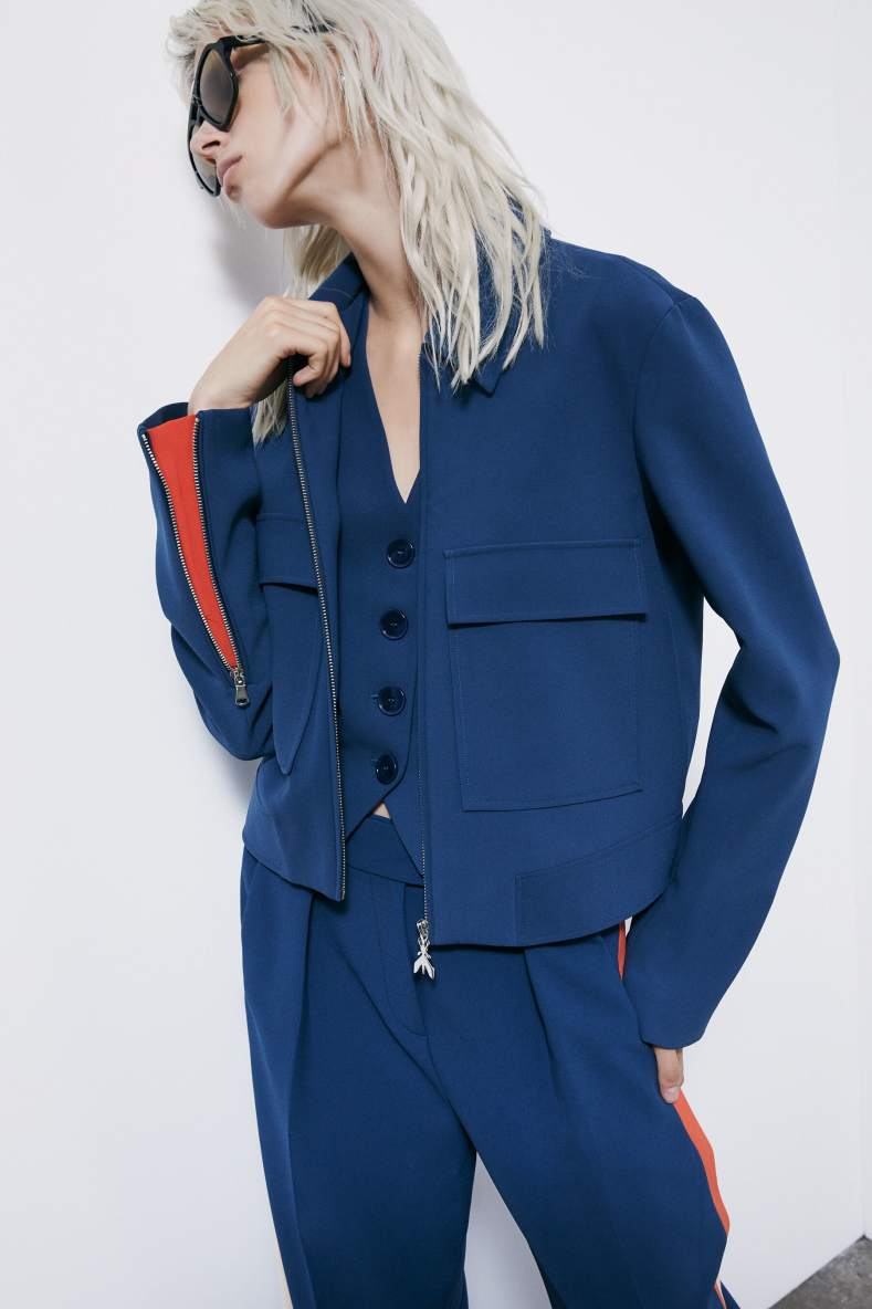 Giacca sporty in twill, Blu, Patrizia Pepe