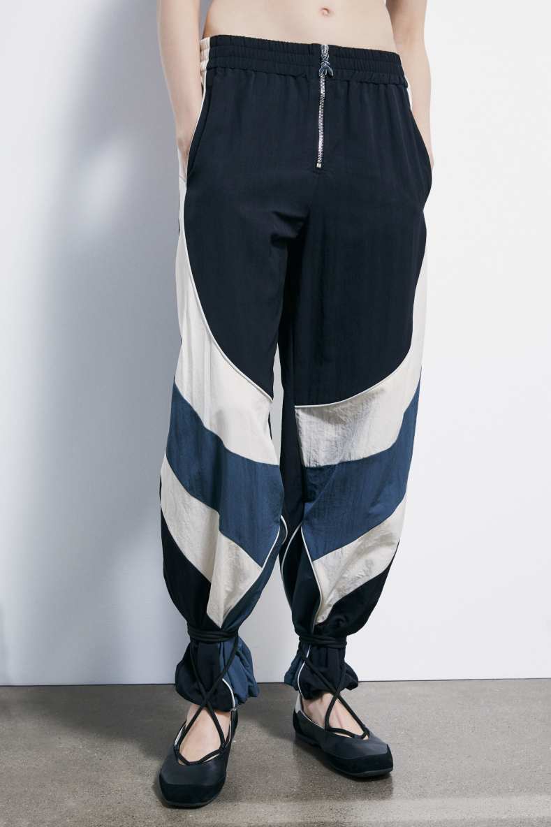 Pantalon l&eacute;ger racing color block, Multicolor, Patrizia Pepe