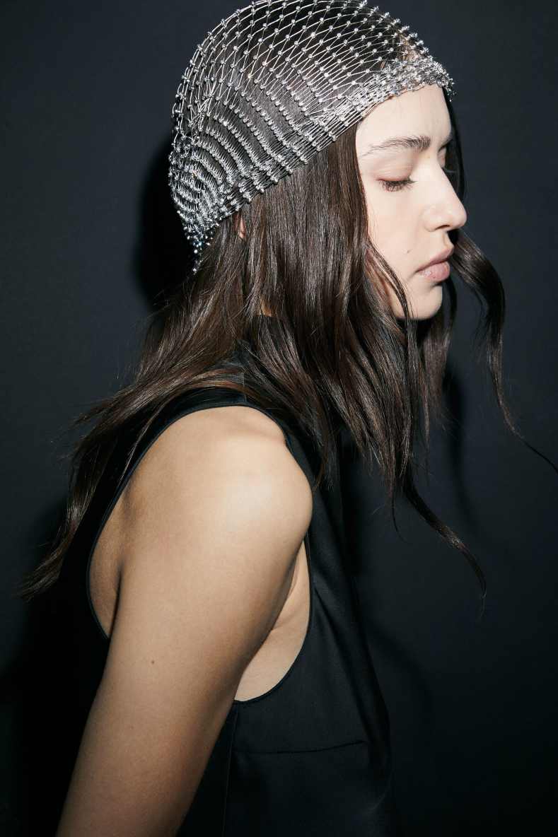 Украшение для головы из сетки со стразами, Серебристый, Patrizia Pepe