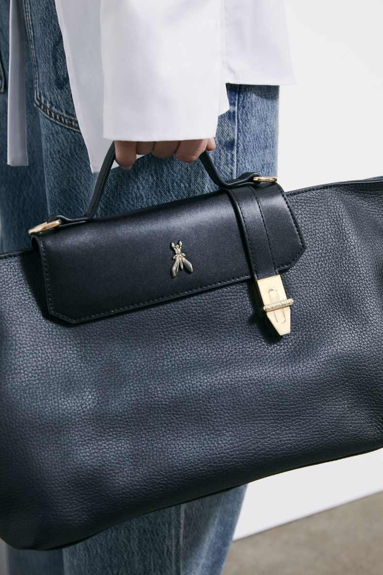 Сумка-шоппер Never Complete из рафии, Черный, Patrizia Pepe