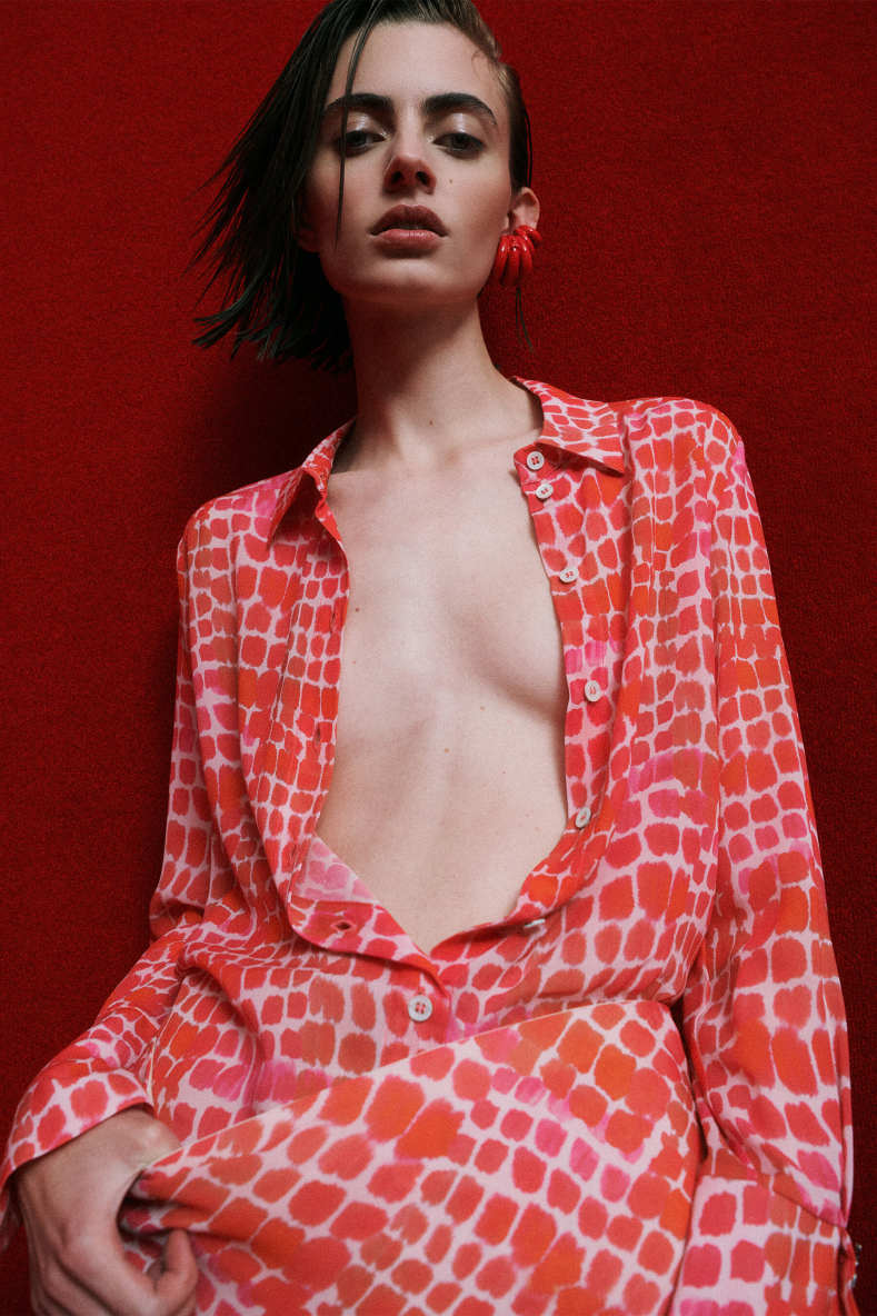 Soft shirt with Croco print, Abstract Fantasy, Patrizia Pepe